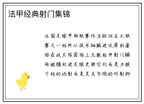 法甲经典射门集锦